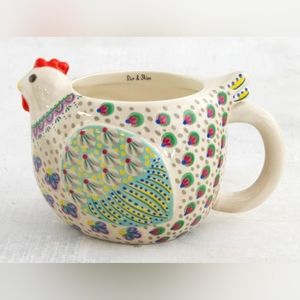 Natural Life Whimsical Folk Art Chicken Mug